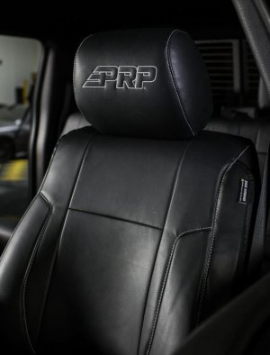 Ford Raptor Front Seat Covers - PRP Seats - Black with Silver Stitch - `12-`14